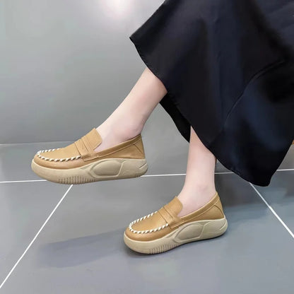 Chic Lune™ Lea | Mocassin en cuir à fond souple rétro