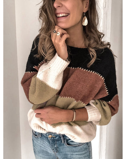 Chic Lune™ Lucie | Pull En Cachemire Rayé En Couleurs