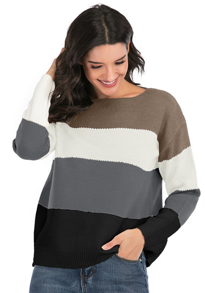 Chic Lune™ Lucie | Pull En Cachemire Rayé En Couleurs